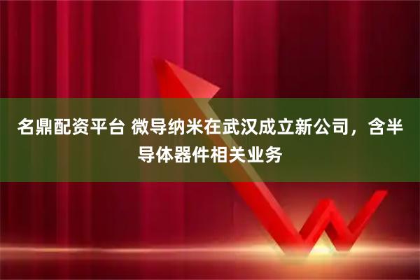 名鼎配资平台 微导纳米在武汉成立新公司，含半导体器件相关业务